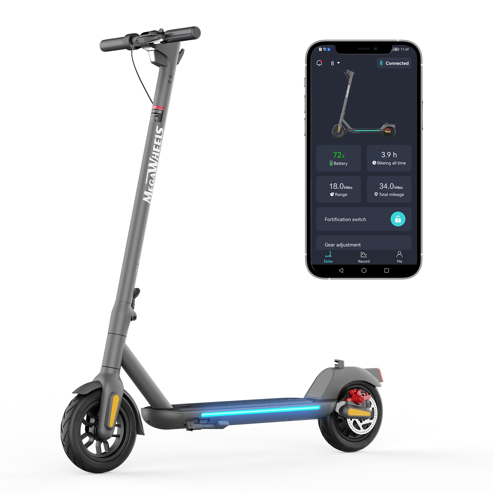 LEQISMART A5 Electric Scooter Black, 350W Motor, Top speed 15.5mph