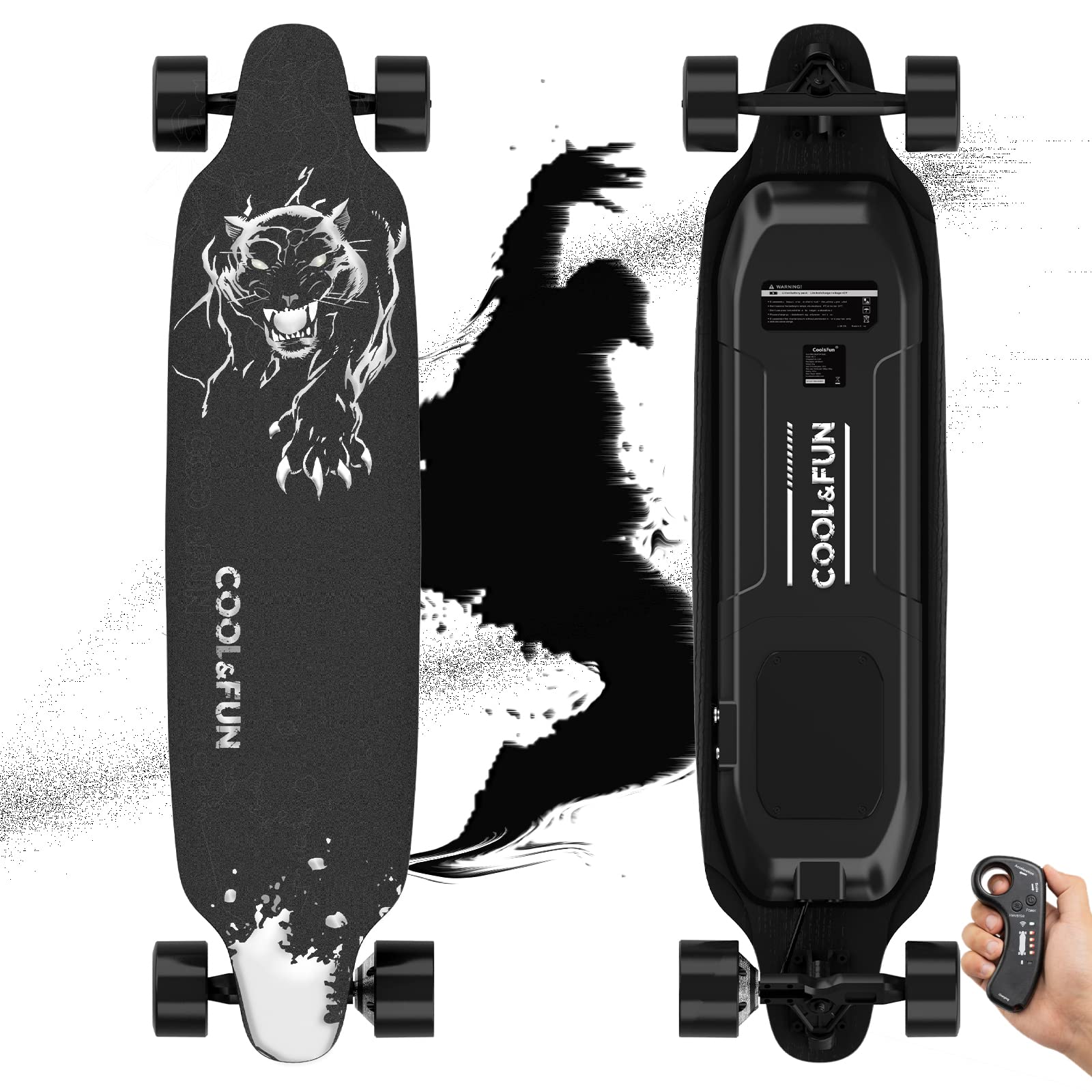 COOL&FUN Electric Skateboard with Remote, 400W Brushless Motor, Top speed 15Mph